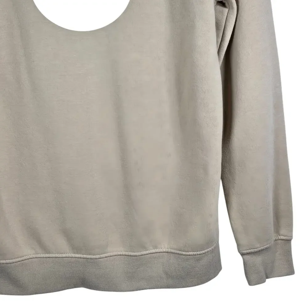 True Religion Brand Jeans Zip Hoodie Mens‎ Medium Beige Graphic Logo Sweatshirt